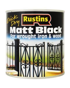Rustins Quick Dry Matt Black Paint 1L