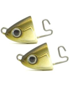 Fiiish Black Minnow NO5 Jig Heads Shallow 15g Khaki 2pk