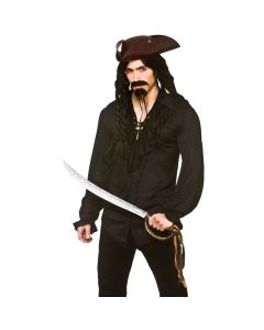 Wicked Costumes Black Pirate Shirt Large
