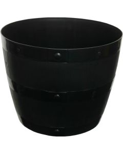 Whitefurze Black Barrel Planter 50cm