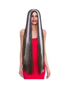 Wicked Costumes Black With Silver Streak Extra Long Classic Wig