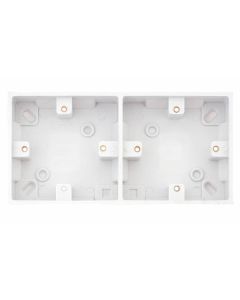 Selectric Square Edged 1 + 1 Gang Surface Pattress Box 25mm