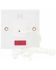 Selectric Square Edged 1 Way DP Pull Cord Switch With Neon 45A