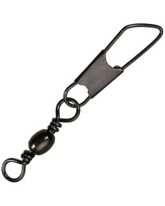 Mustad Black Nickel Barrel With Safety Snap Swivels MA022-BN 12 7kg 10pk