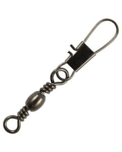Mustad Black Nickel Barrel Swivels With Interlock Snap MA023-BN 4 25kg 10pk