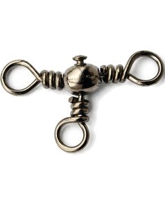 Mustad Black Nickel Barrel Three Way Cross Swivels MA024-BN 1 35kg 10pk