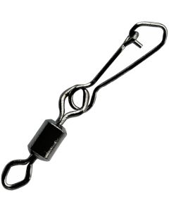 Mustad Black Nickel Rolling Swivels With Diamond Eye & J-Snap MA026-BN 10 31kg 10pk