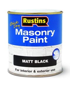 Rustins Quick Dry Masonry Paint Matt Black 500ml