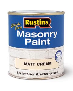 Rustins Quick Dry Masonry Paint Matt Cream 500ml