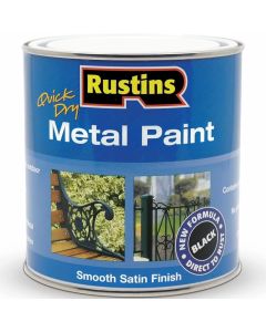 Rustins Quick Dry Metal Paint Black 500ml