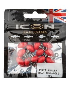 Leeda Icon Sea Accessories Power Pulley Beads 43kg/95lb 12pk