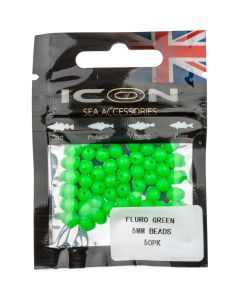 Leeda Icon Sea Accessories Beads Fluorescent Green 5mm 50pk