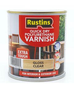 Rustins Quick Dry Polyurethane Varnish Gloss Clear 1L