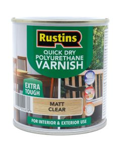 Rustins Quick Dry Polyurethane Varnish Matt Clear 500ml