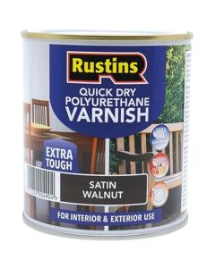 Rustins Quick Dry Polyurethane Varnish Satin Walnut 1L