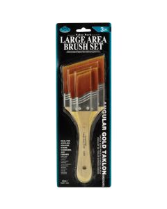Royal & Langnickel Gold Taklon Angular Large Area Brush Set 3pk