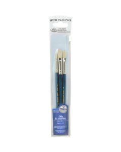 Royal & Langnickel Bristle Flat Brush Value Pack 3pk