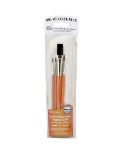 Royal & Langnickel Bristle/Camel & Flat Brush Value Pack 4pk