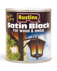Rustins Quick Dry Satin Black Paint 1L
