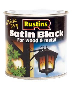 Rustins Quick Dry Satin Black Paint 250ml
