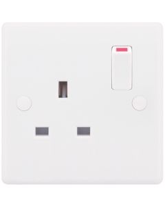 Selectric Smooth Edged 1 Gang DP Switched Plug Socket 13A