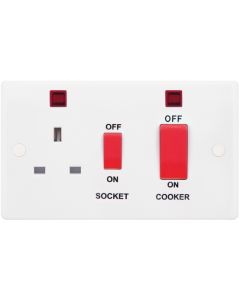 Selectric Smooth Edged 45A Cooker Unit With 13A Switched Sockets &amp; Neon's