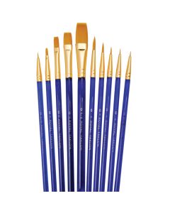Royal & Langnickel Gold Taklon Super Value Pack Artist Brush Set 10pk