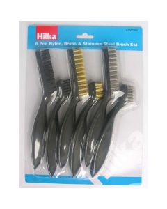 Hilka Wire Brush Set Brass & Stainless 6 Piece