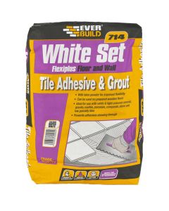 Everbuild 714 White Set Tile Adhesive/Grout 20kg