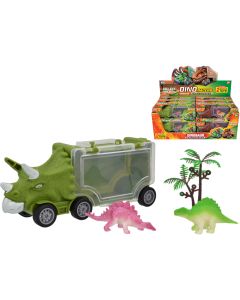 KandyToys Dino Trucks With 2 Dinosaur Toys Inside