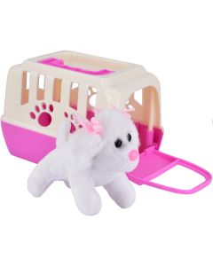 KandyToys Plush Puppy In Pet Carrier
