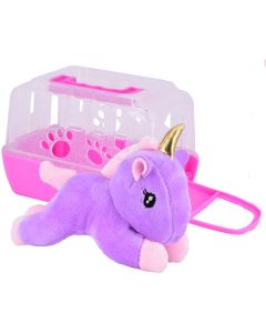 KandyToys Plush Unicorn In Carrier