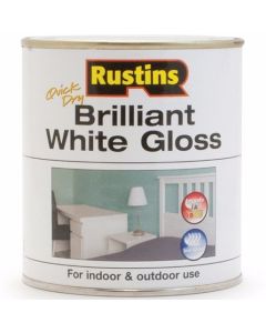 Rustins Quick Dry Brilliant White Gloss Paint 500ml