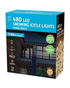 Festive Magic LED Snowing Icicle Lights 480 Warm White