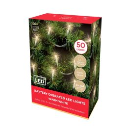 Festive Magic LED Battery Operated String Lights 50 Warm White